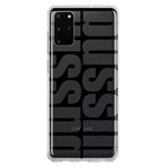 Samsung Galaxy S20 Plus Black Clear Funny Text Quote Bussin Hybrid Protective Phone Case Cover