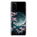 Samsung Galaxy S20 Plus Kawaii Manga Pink Cherry Blossom Full Moon Hybrid Protective Phone Case Cover