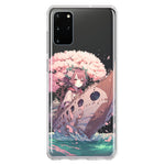 Samsung Galaxy S20 Plus Kawaii Manga Pink Cherry Blossom Japanese Girl Boat Hybrid Protective Phone Case Cover