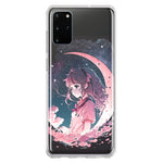 Samsung Galaxy S20 Plus Kawaii Manga Pink Cherry Blossom Dreaming Moon Girl Hybrid Protective Phone Case Cover