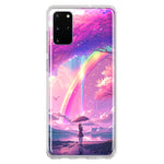 Samsung Galaxy S20 Plus Kawaii Manga Pink Cherry Blossom Japanese Rainbow Girl Hybrid Protective Phone Case Cover