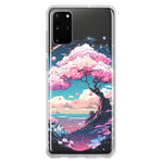 Samsung Galaxy S20 Plus Kawaii Manga Pink Cherry Blossom Japanese Sky Floral Ocean Hybrid Protective Phone Case Cover