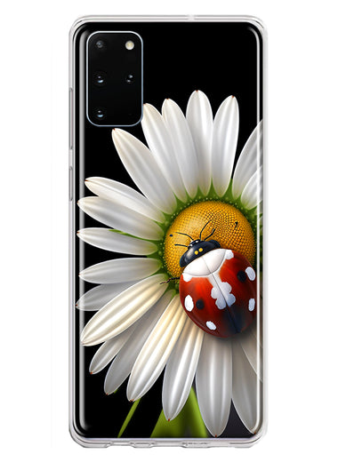 Samsung Galaxy S20 Plus Cute White Daisy Red Ladybug Double Layer Phone Case Cover