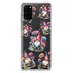 Samsung Galaxy S20 Plus Cute Pink Purple Cosmos Flowers Gnomes Spring Floral Double Layer Phone Case Cover