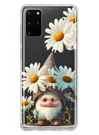 Samsung Galaxy S20 Plus Cute Gnome White Daisy Flowers Floral Hybrid Protective Phone Case Cover