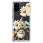 Samsung Galaxy S20 Plus Cute Gnome White Daisy Flowers Floral Hybrid Protective Phone Case Cover