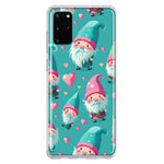 Samsung Galaxy S20 Plus Turquoise Pink Hearts Gnomes Hybrid Protective Phone Case Cover