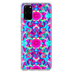 Samsung Galaxy S20 Plus Pink Blue Vintage Hippie Tie Dye Flowers Hybrid Protective Phone Case Cover