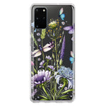 Samsung Galaxy S20 Plus Lavender Dragonfly Butterflies Spring Flowers Hybrid Protective Phone Case Cover