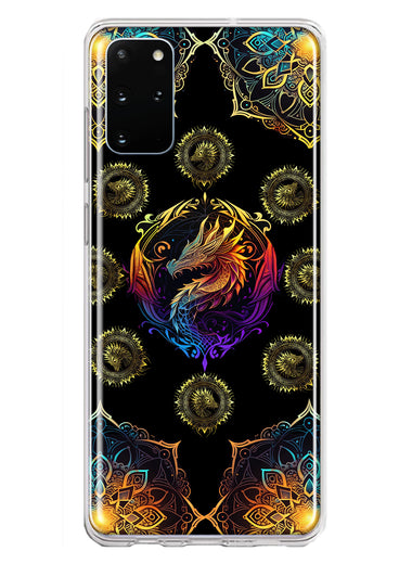 Samsung Galaxy S20 Plus Mandala Geometry Abstract Dragon Pattern Hybrid Protective Phone Case Cover
