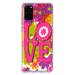 Samsung Galaxy S20 Plus Pink Daisy Love Graffiti Painting Art Hybrid Protective Phone Case Cover