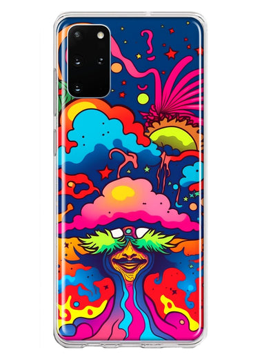 Samsung Galaxy S20 Plus Neon Rainbow Psychedelic Trippy Hippie Bomb Star Dream Hybrid Protective Phone Case Cover