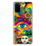 Samsung Galaxy S20 Plus Neon Rainbow Psychedelic Trippy Hippie Multiple Eyes Hybrid Protective Phone Case Cover
