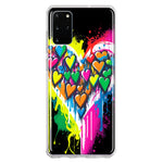 Samsung Galaxy S20 Plus Colorful Rainbow Hearts Love Graffiti Painting Hybrid Protective Phone Case Cover