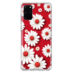 Samsung Galaxy S20 Plus Cute White Red Daisies Polkadots Double Layer Phone Case Cover