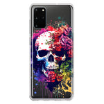 Samsung Galaxy S20 Plus Fantasy Skull Red Purple Roses Hybrid Protective Phone Case Cover