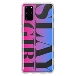 Samsung Galaxy S20 Plus Pink Blue Clear Funny Text Quote Slay Girl Hybrid Protective Phone Case Cover