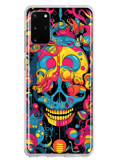 Samsung Galaxy S20 Plus Psychedelic Trippy Death Skull Pop Art Hybrid Protective Phone Case Cover