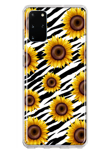 Samsung Galaxy S20 Plus White Zebra Sunflowers Polkadots Double Layer Phone Case Cover