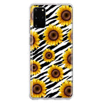 Samsung Galaxy S20 Plus White Zebra Sunflowers Polkadots Double Layer Phone Case Cover