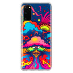 Samsung Galaxy S20 Neon Rainbow Psychedelic Trippy Hippie Bomb Star Dream Hybrid Protective Phone Case Cover