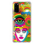 Samsung Galaxy S20 Neon Rainbow Psychedelic Trippy Hippie DaydreamHybrid Protective Phone Case Cover