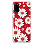 Samsung Galaxy S20 Cute White Red Daisies Polkadots Double Layer Phone Case Cover
