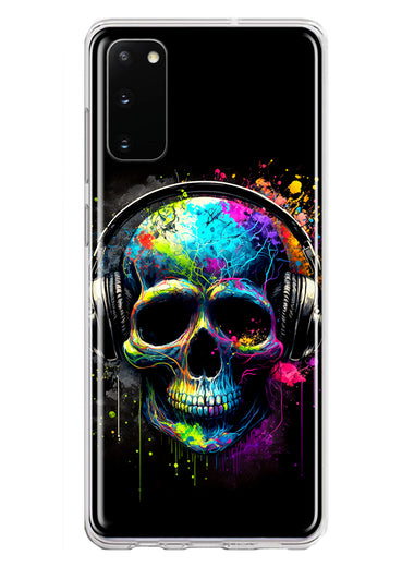 Samsung Galaxy S20 Fantasy Skull Headphone Colorful Pop Art Hybrid Protective Phone Case Cover
