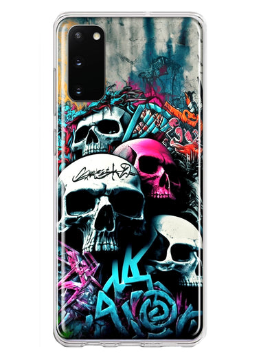 Samsung Galaxy S20 Skulls Graffiti Painting Art Hybrid Protective Phone Case Cover