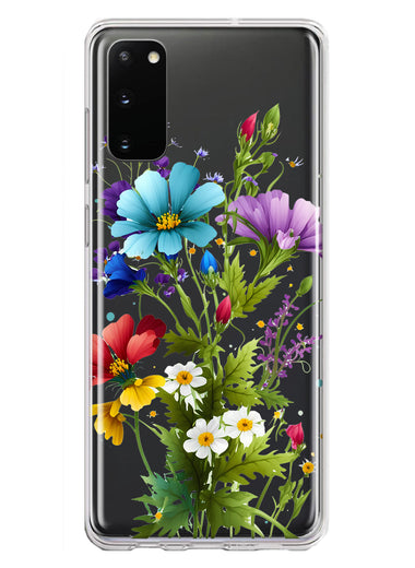 Samsung Galaxy S20 Purple Yellow Red Spring Flowers Floral Hybrid Protective Phone Case Cover