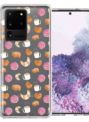 Samsung Galaxy S20 Ultra Mexican Pan Dulce Cafecito Coffee Concha Polka Dots Double Layer Phone Case Cover