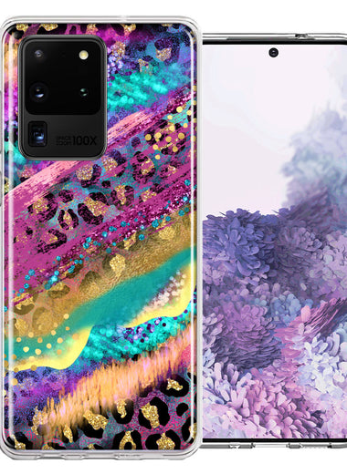 Samsung Galaxy S20 Ultra Leopard Paint Colorful Beautiful Abstract Milkyway Double Layer Phone Case Cover