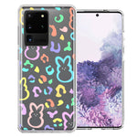 Samsung Galaxy S20 Ultra Leopard Easter Bunny Candy Colorful Rainbow Double Layer Phone Case Cover