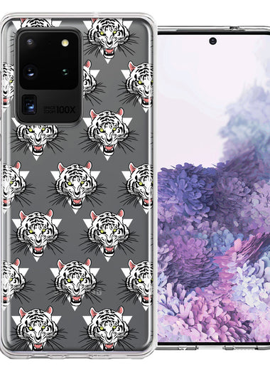 Samsung Galaxy S20 Ultra Fierce Tiger Polkadots Design Double Layer Phone Case Cover