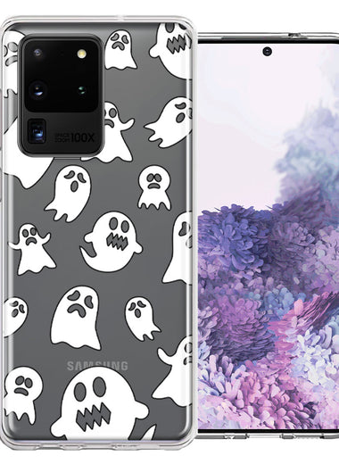 Samsung Galaxy S20 Ultra Halloween Spooky Ghost Design Double Layer Phone Case Cover