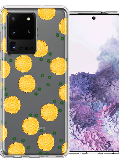 Samsung Galaxy S20 Ultra Tropical Pineapples Polkadots Design Double Layer Phone Case Cover