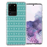 Samsung Galaxy S20 Ultra Teal Christmas Reindeer Pattern Design Double Layer Phone Case Cover