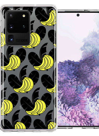 Samsung Galaxy S20 Ultra Tropical Bananas Design Double Layer Phone Case Cover