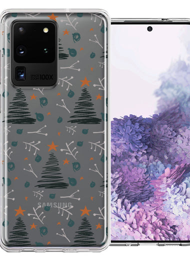 Samsung Galaxy S20 Ultra Holiday Christmas Trees Design Double Layer Phone Case Cover