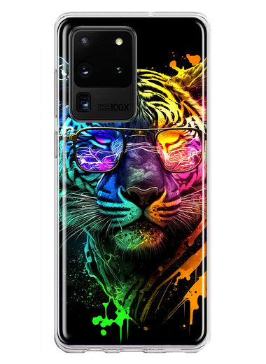 Samsung Galaxy S20 Ultra Neon Rainbow Swag Tiger Hybrid Protective Phone Case Cover