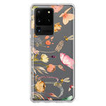 Samsung Galaxy S20 Ultra Peach Meadow Wildflowers Butterflies Bees Watercolor Floral Hybrid Protective Phone Case Cover