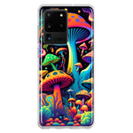 Samsung Galaxy S20 Ultra Neon Rainbow Psychedelic Indie Hippie Mushrooms Hybrid Protective Phone Case Cover