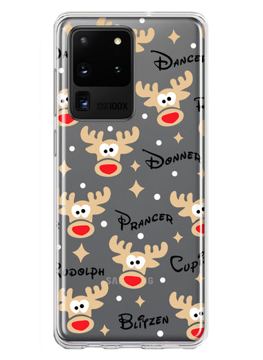 Samsung Galaxy S20 Ultra Red Nose Reindeer Christmas Winter Holiday Hybrid Protective Phone Case Cover