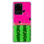 Samsung Galaxy S20 Ultra Summer Watermelon Sugar Vacation Tropical Fruit Pink Green Hybrid Protective Phone Case Cover