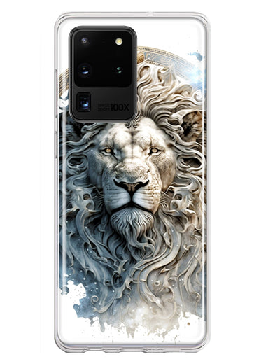 Samsung Galaxy S20 Ultra Abstract Lion Sculpture Hybrid Protective Phone Case Cover