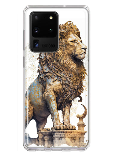 Samsung Galaxy S20 Ultra Ancient Lion Sculpture Hybrid Protective Phone Case Cover