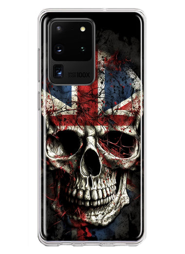 Samsung Galaxy S20 Ultra British UK Flag Skull Hybrid Protective Phone Case Cover