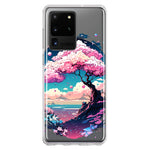 Samsung Galaxy S20 Ultra Kawaii Manga Pink Cherry Blossom Japanese Sky Floral Ocean Hybrid Protective Phone Case Cover