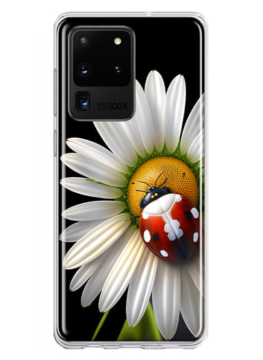 Samsung Galaxy S20 Ultra Cute White Daisy Red Ladybug Double Layer Phone Case Cover