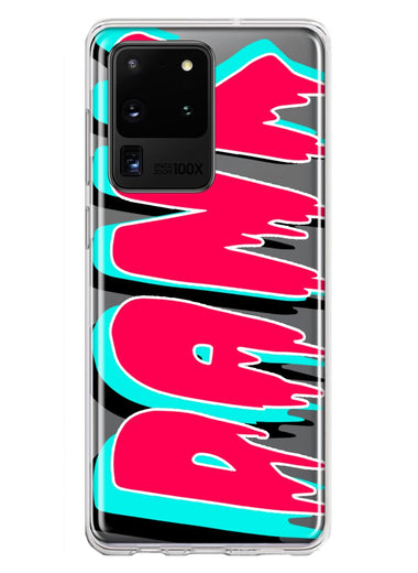 Samsung Galaxy S20 Ultra Teal Pink Clear Funny Text Quote Dank Hybrid Protective Phone Case Cover